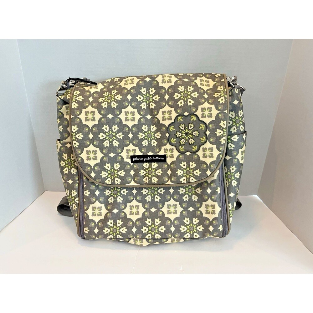 Petunia Pickle Bottom Boxy Backpack Diaper Bag Gray Breakfast in Berkshire